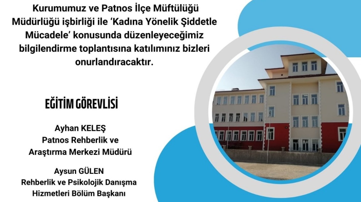 PATNOS'TAKİ İMAM/VAİZLERE YÖNELİK BİLGİLENDİRME TOPLANTISI YAPILACAKTIR.